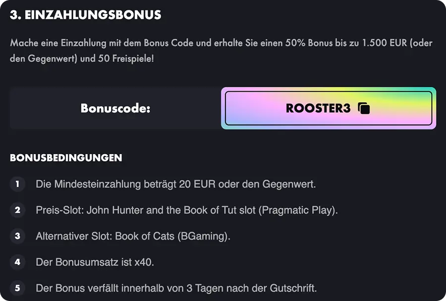 rooster bet bonus